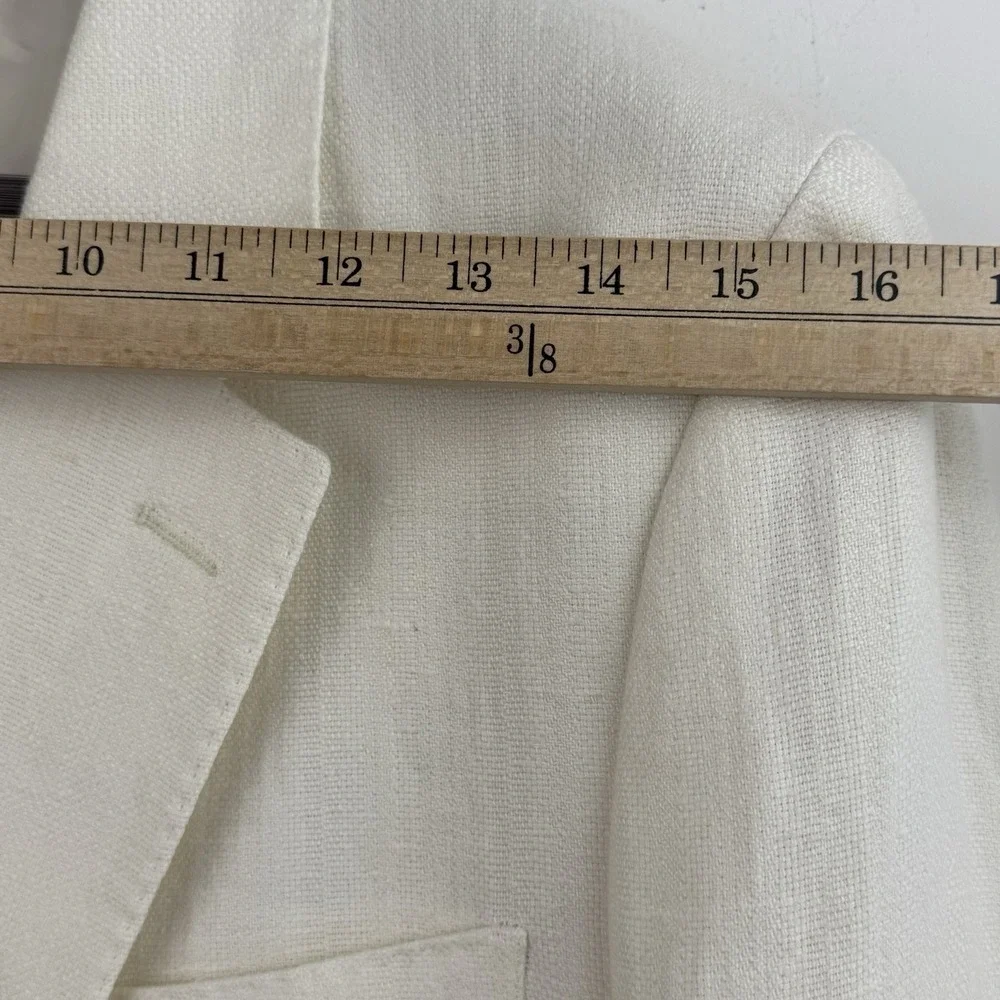 Todd Snyder Linen Sutton Blazer Mens 40L White Herringbone Beach Wedding NWT